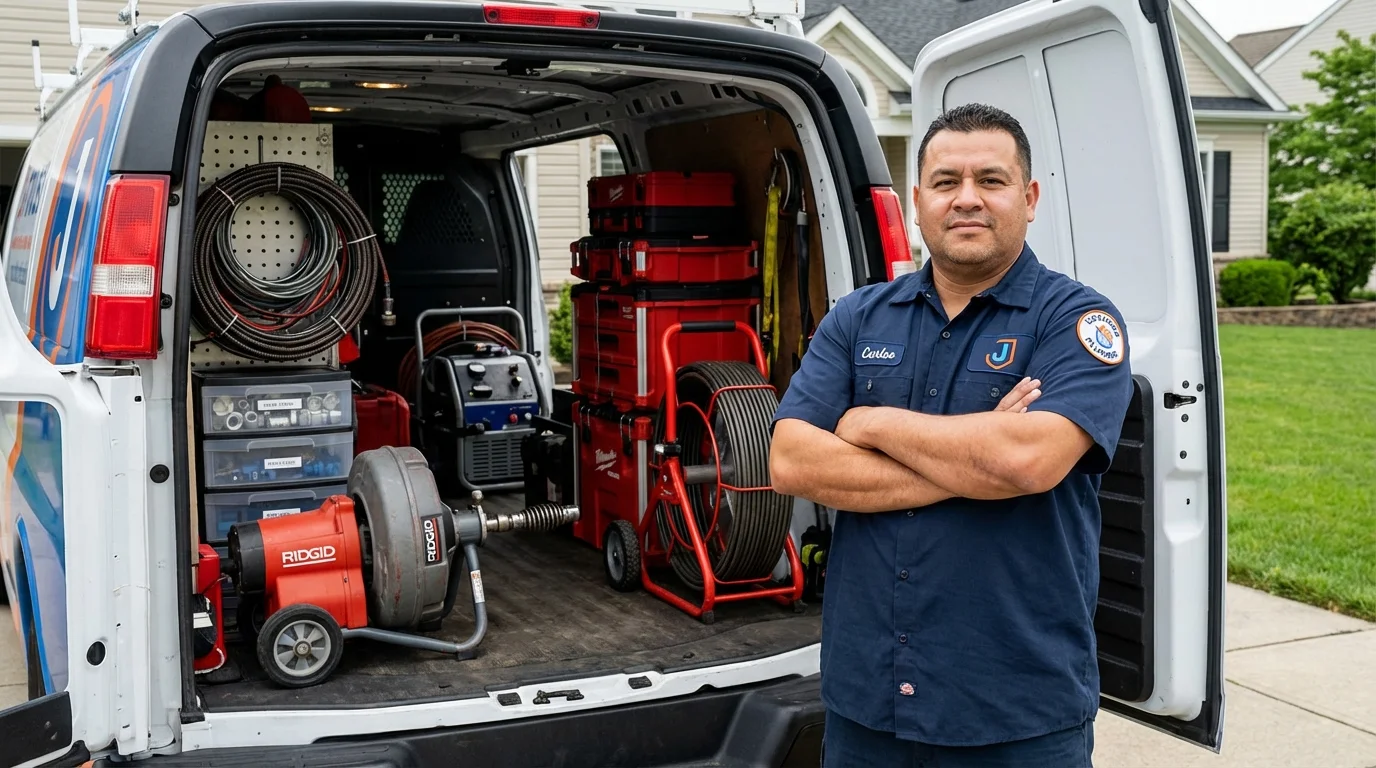 Professional drain cleaning equipment and Johns Plumbing LLC plumber in Toquerville