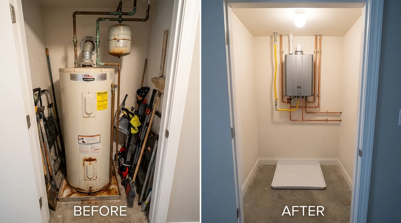 Tank water heater versus wall-mounted tankless unit comparison for Toquerville, UT homeowners
