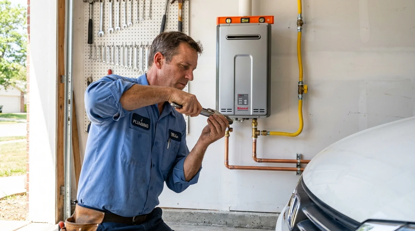Tankless water heater installation by a Johns Plumbing LLC plumber in Toquerville